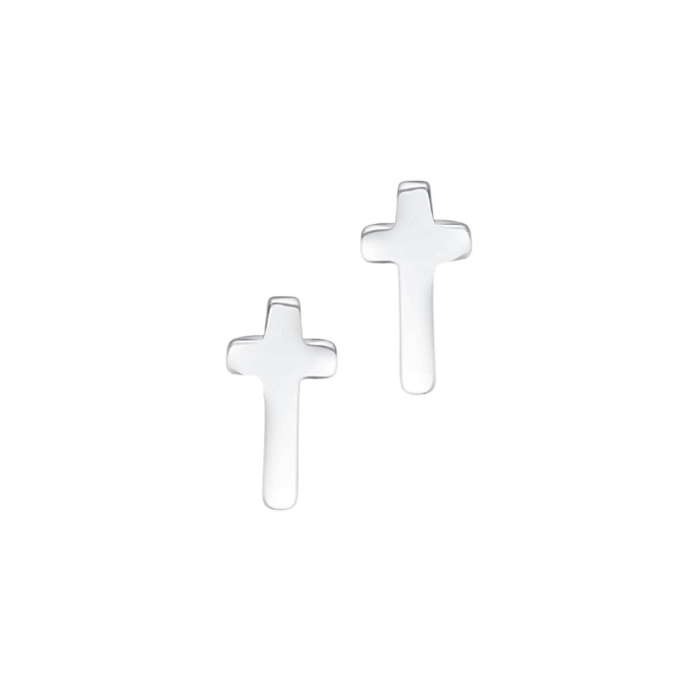 jo for girls sterling silver cross stud earrings