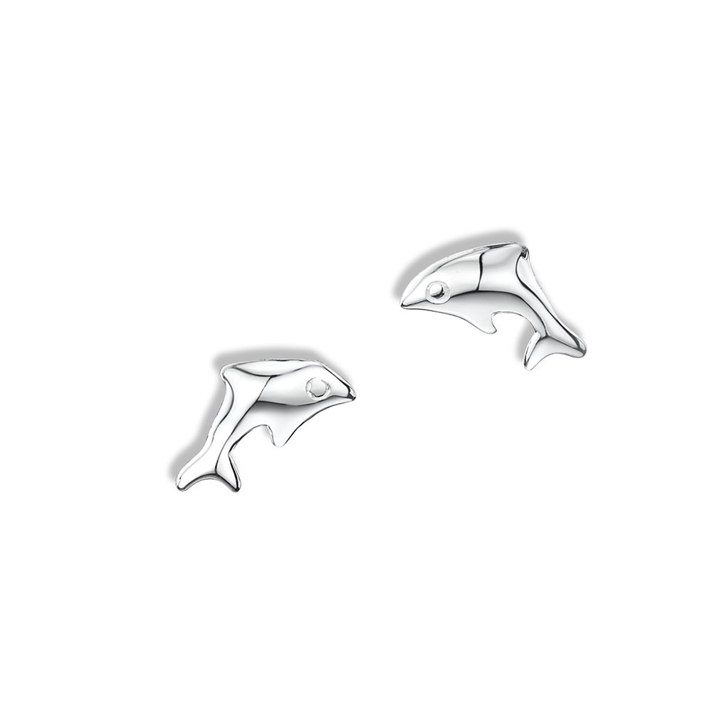 jo for girls sterling silver dolphin stud earrings
