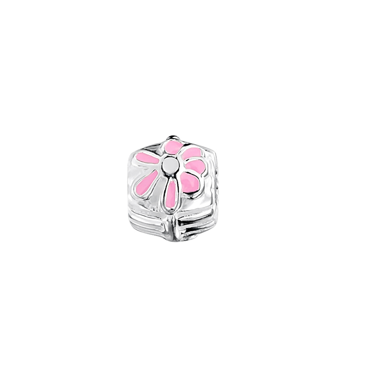 jo for girls sterling silver flower barrel bead