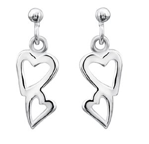 jo for girls sterling silver heart drop earrings