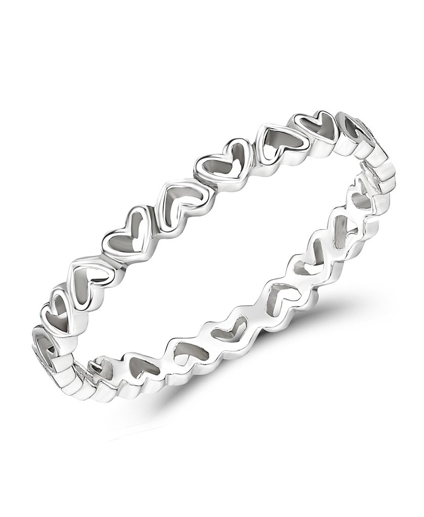 jo for girls sterling silver hearts stacking ring