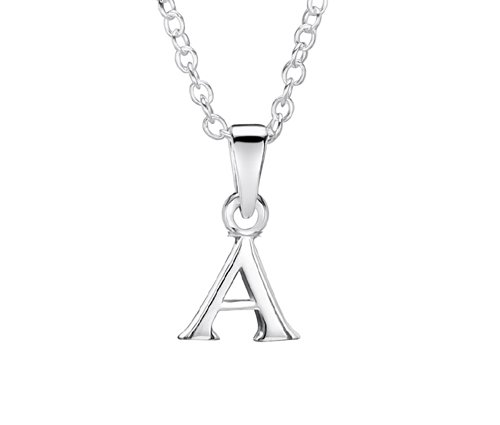jo for girls sterling silver letter 'A' pendant