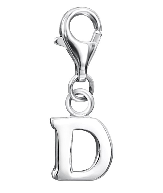 jo for girls sterling silver letter 'D' charm