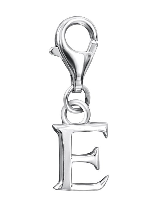 jo for girls sterling silver letter 'E' charm