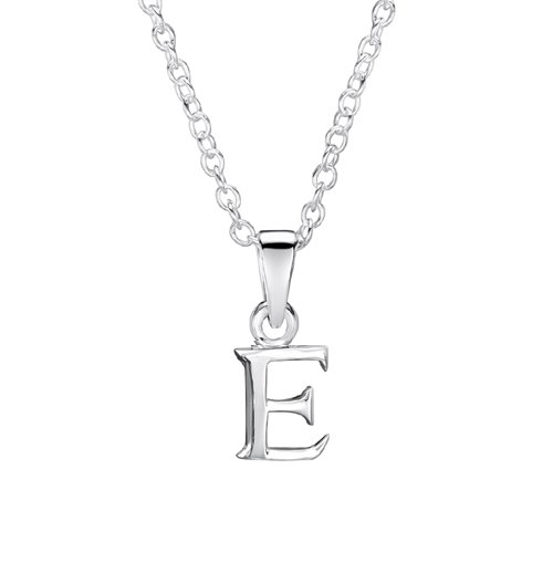 jo for girls sterling silver letter 'E' pendant