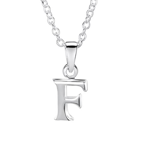 jo for girls sterling silver letter 'F' pendant