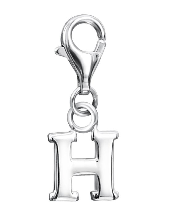 jo for girls sterling silver letter 'H' charm