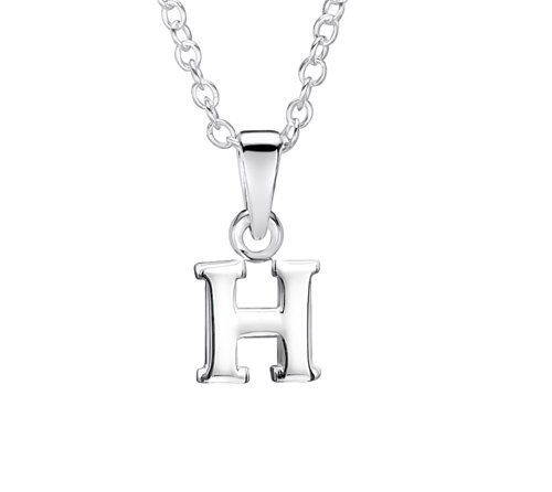 jo for girls sterling silver letter 'H' pendant