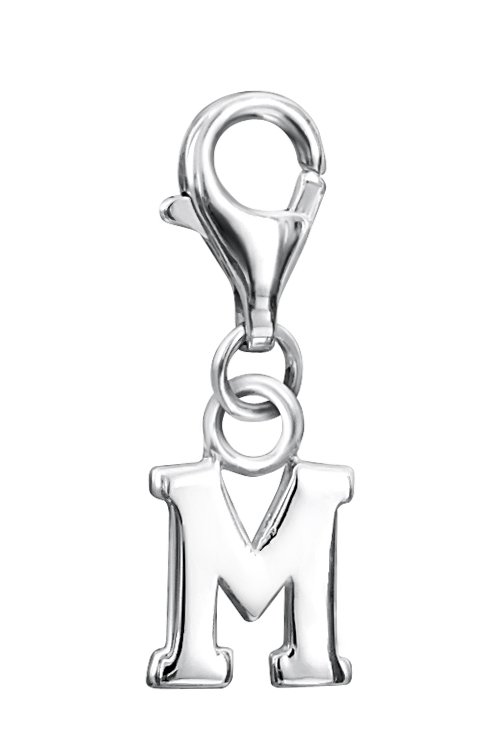 jo for girls sterling silver letter 'M' charm
