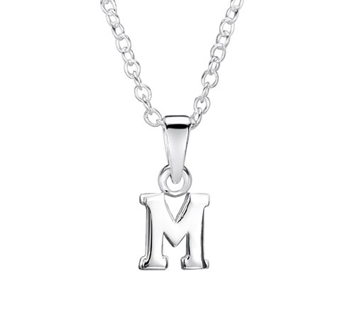jo for girls sterling silver letter 'M' pendant
