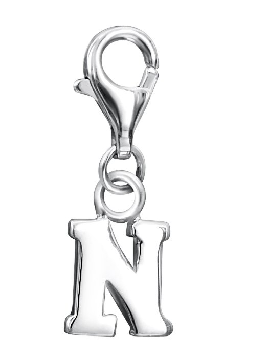 jo for girls sterling silver letter 'N' charm