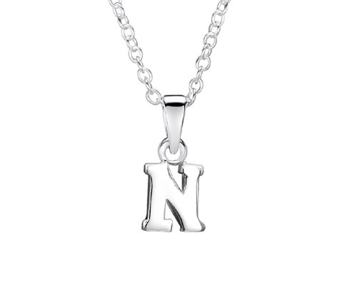 jo for girls sterling silver letter 'N' pendant