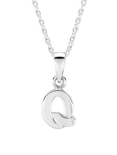 jo for girls sterling silver letter 'Q' pendant