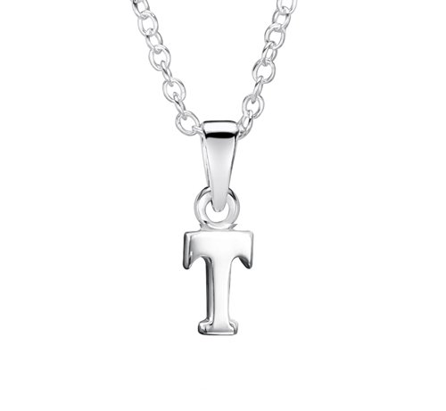 jo for girls sterling silver letter 'T' pendant