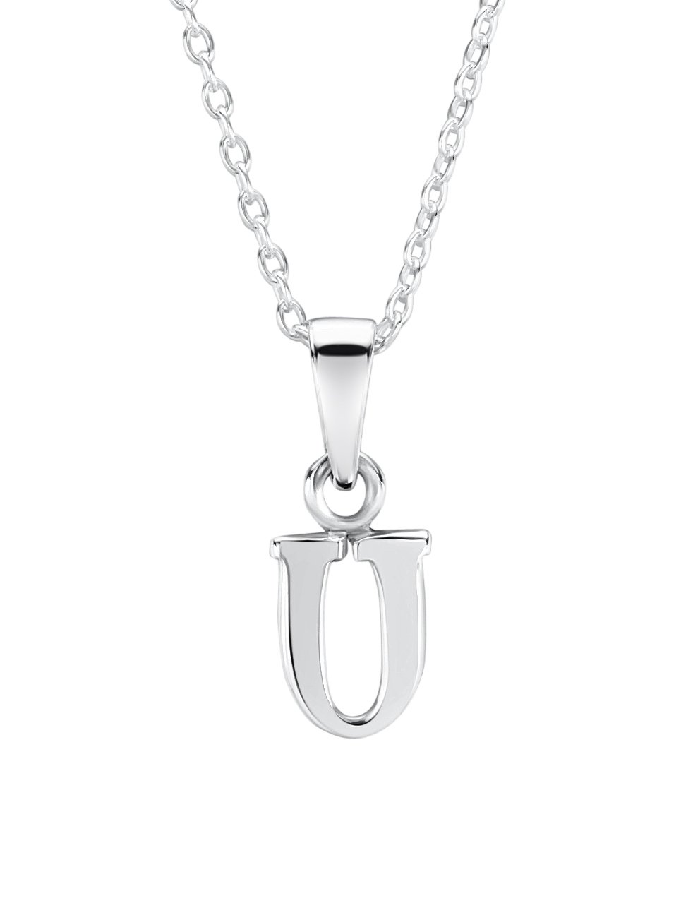 jo for girls sterling silver letter 'U' pendant