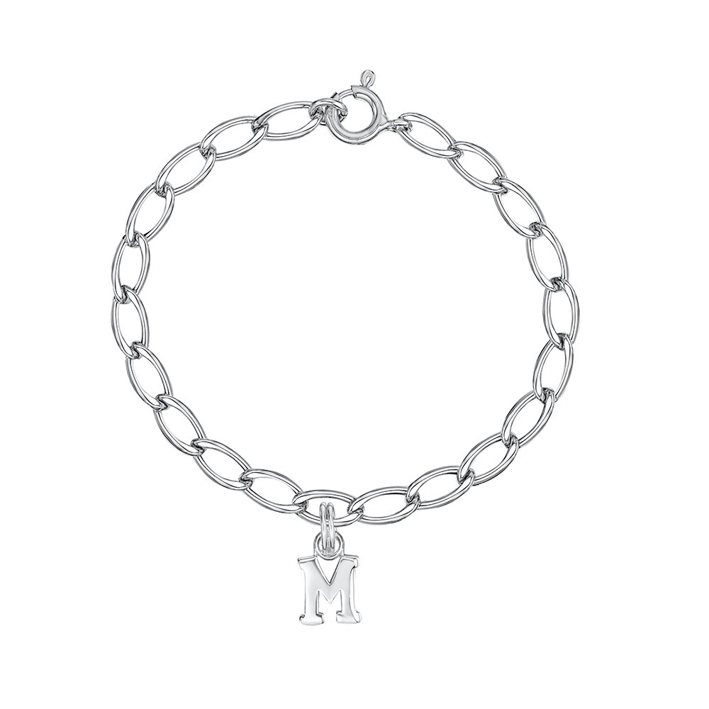 Jo For Girls Sterling Silver Letters 'm-r' Bracelet