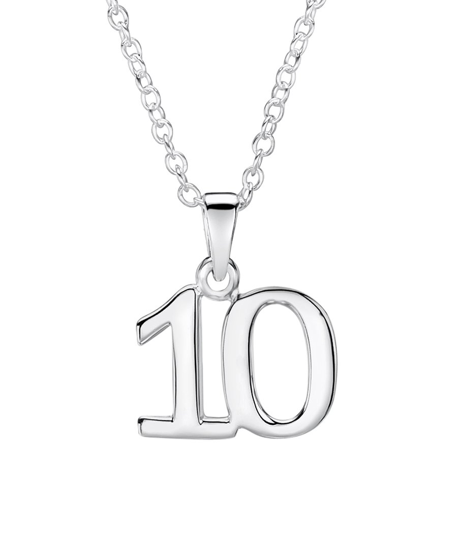 jo for girls sterling silver number '10' pendant