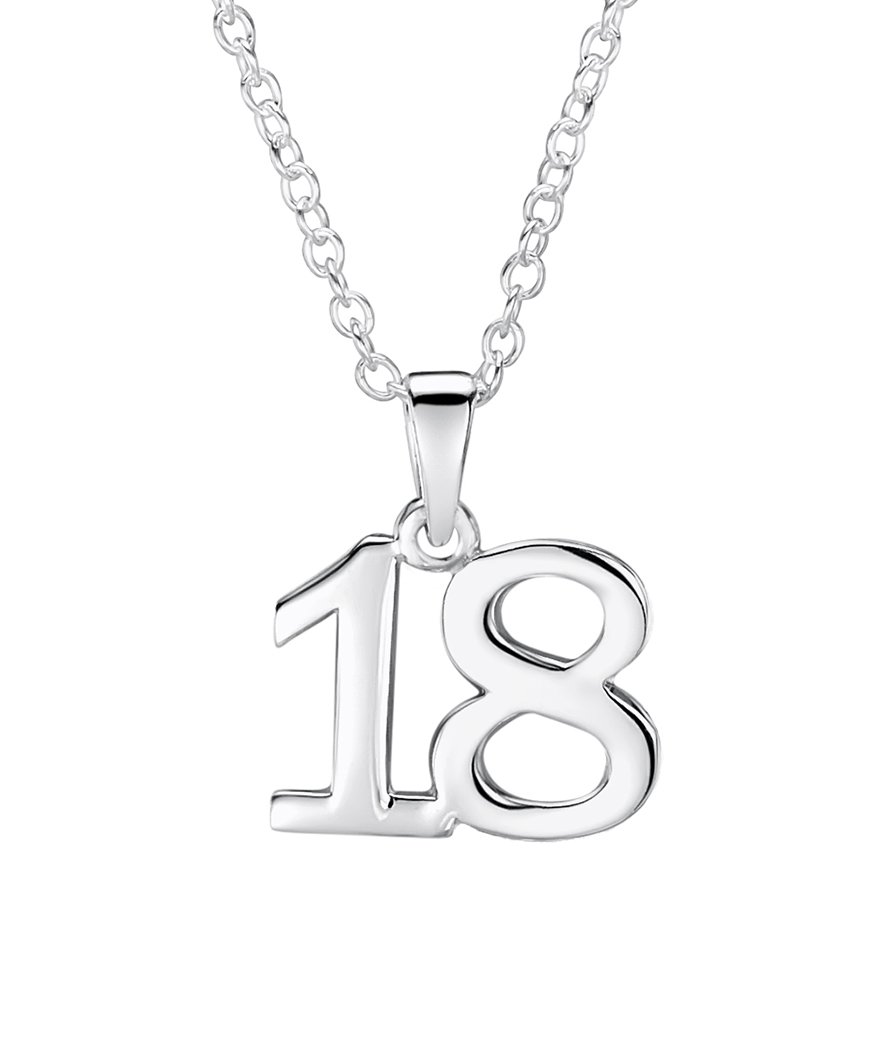 jo for girls sterling silver number '18' pendant