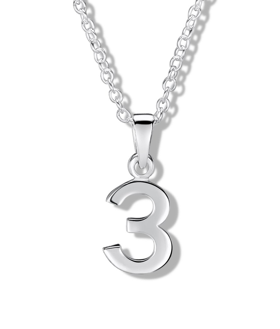 jo for girls sterling silver number '3' pendant