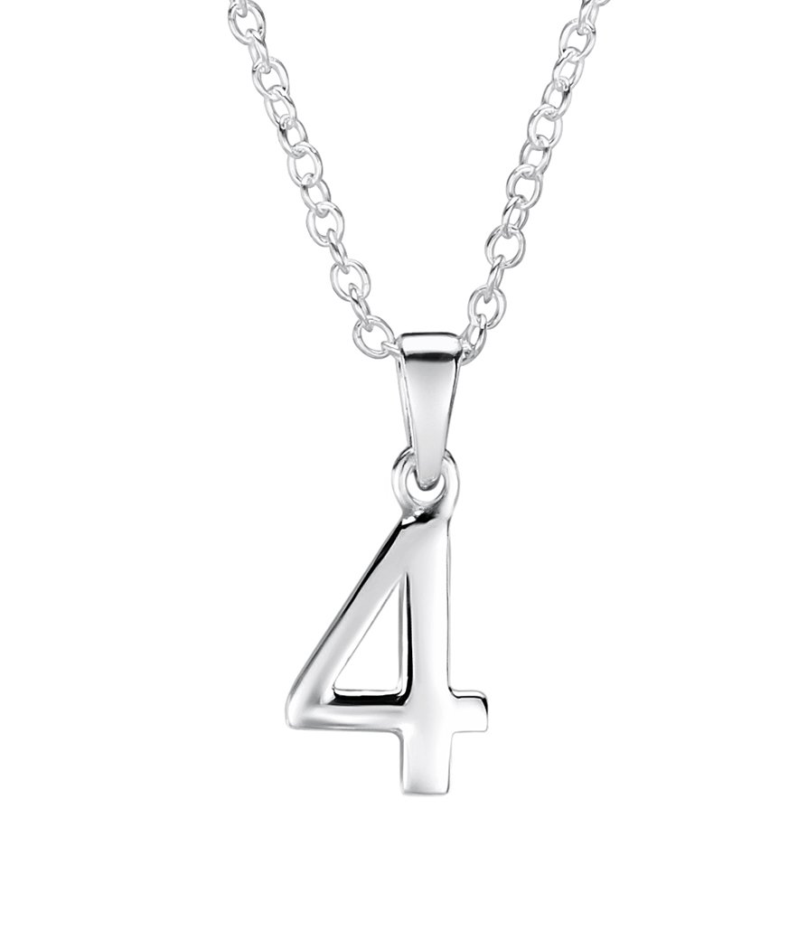 jo for girls sterling silver number '4' pendant