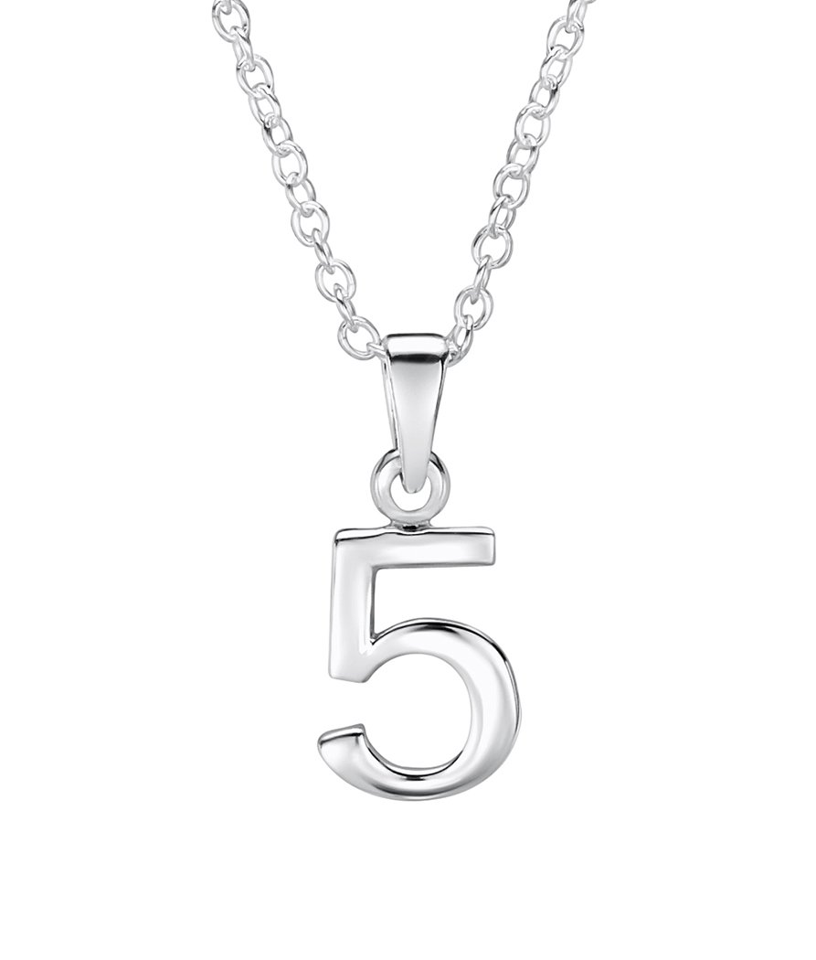 jo for girls sterling silver number '5' pendant