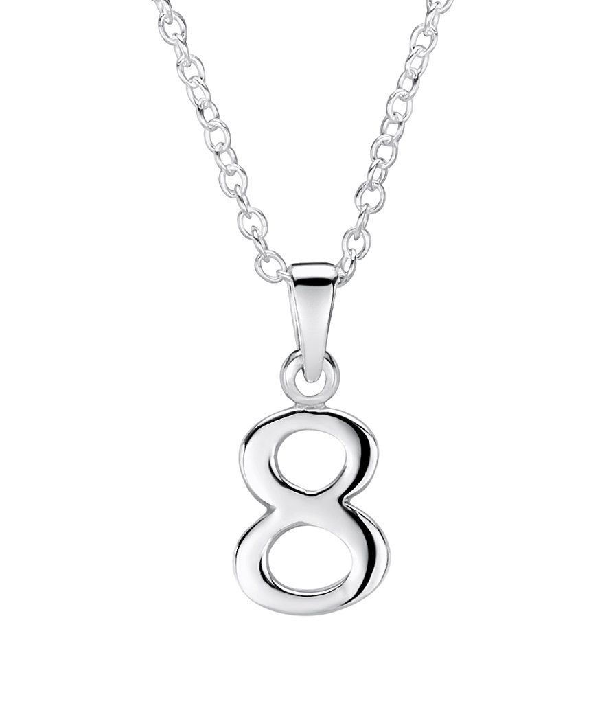 jo for girls sterling silver number '8' pendant