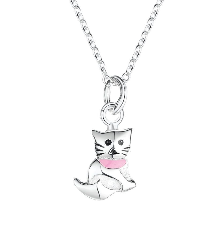 jo for girls sterling silver sitting cat pendant