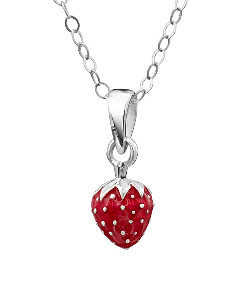 jo for girls sterling silver strawberry pendant