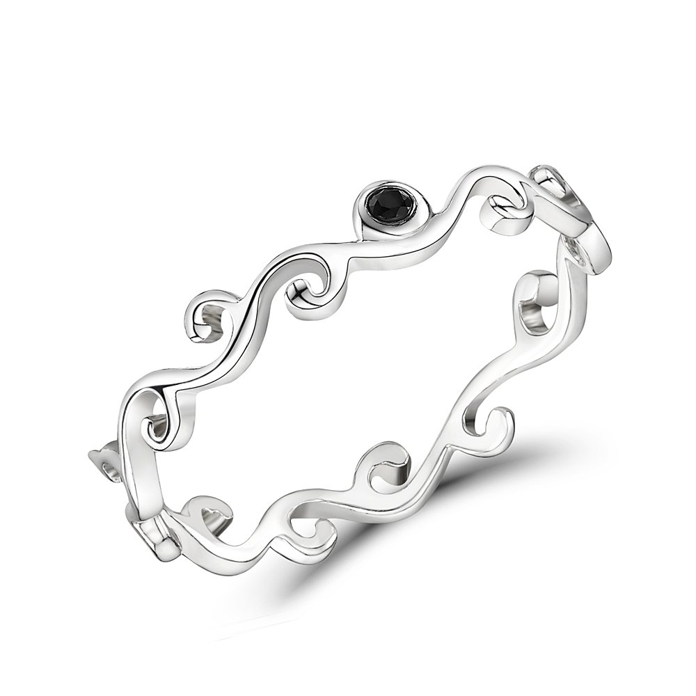 jo for girls sterling silver swirls stacking ring