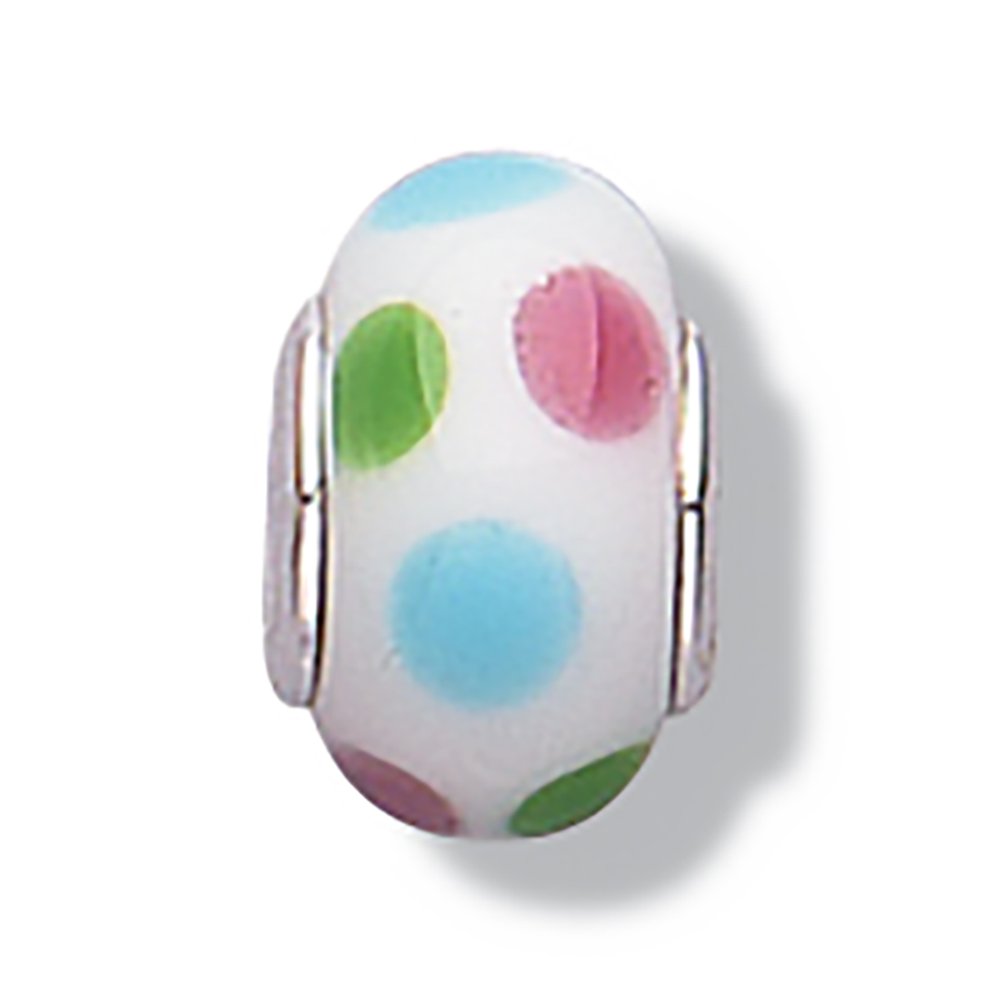 jo for girls white murano glass/tricolour dots