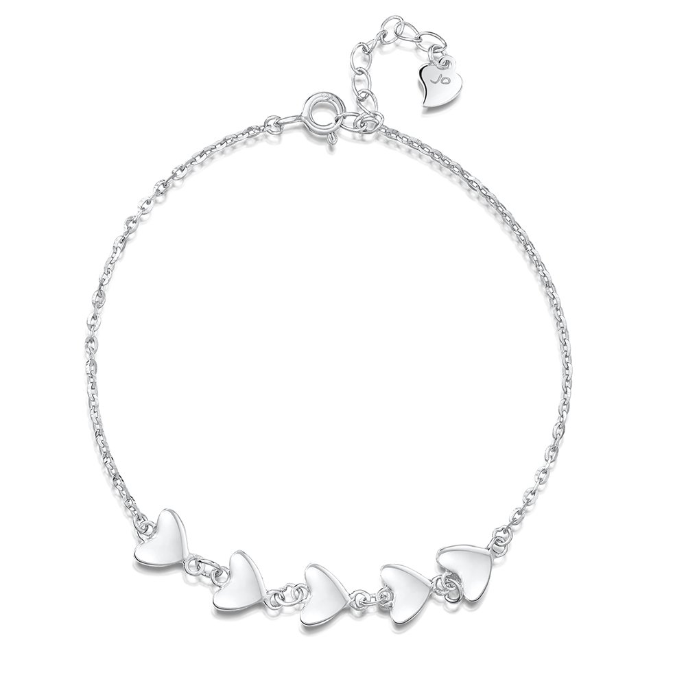 jo for girls Womens Sterling Silver Heart Bracelet
