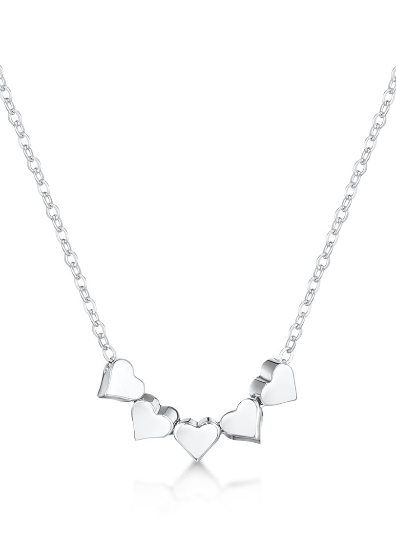 jo for girls Womens sterling silver 5 hearts necklace