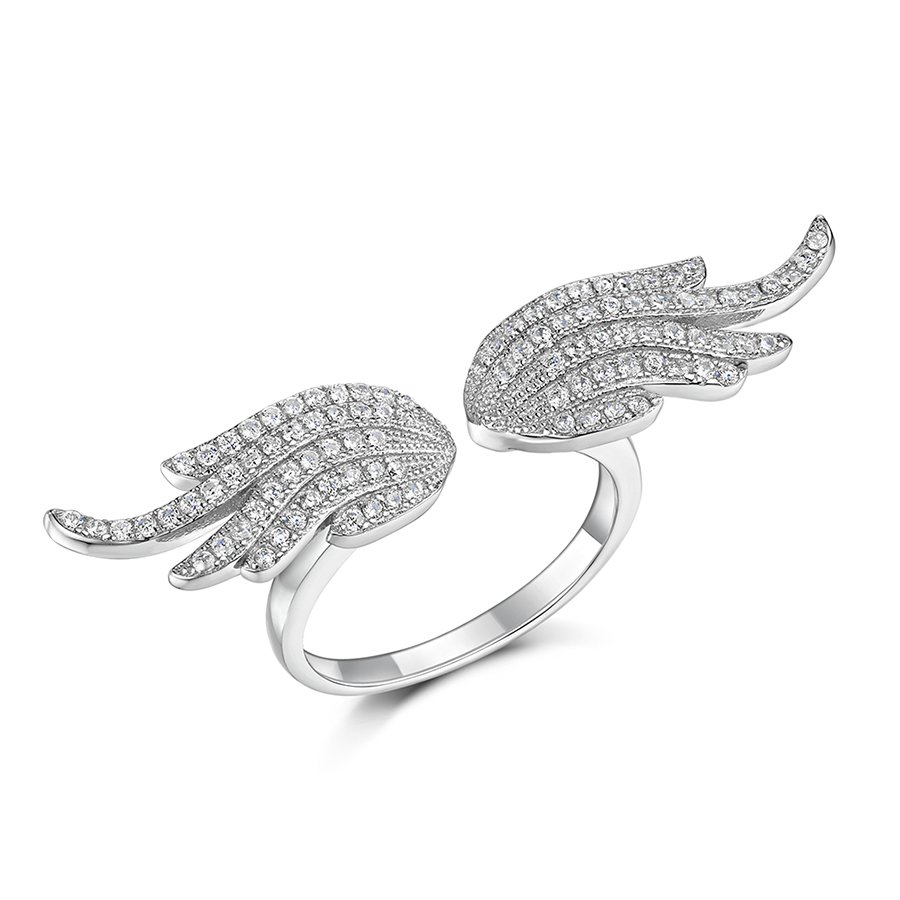 jo for girls Womens Sterling Silver Angel Wing Adjustable Ring