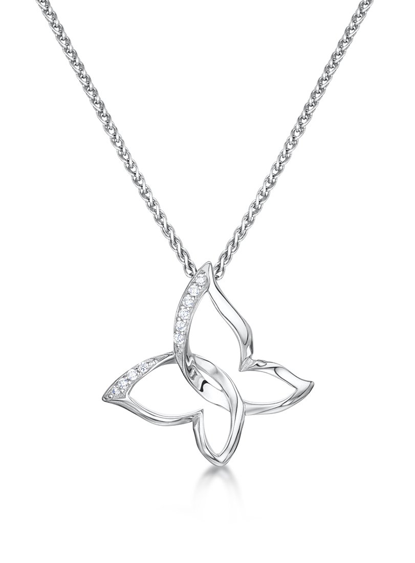 jo for girls Womens sterling silver cubic zirconia butterfly pendant