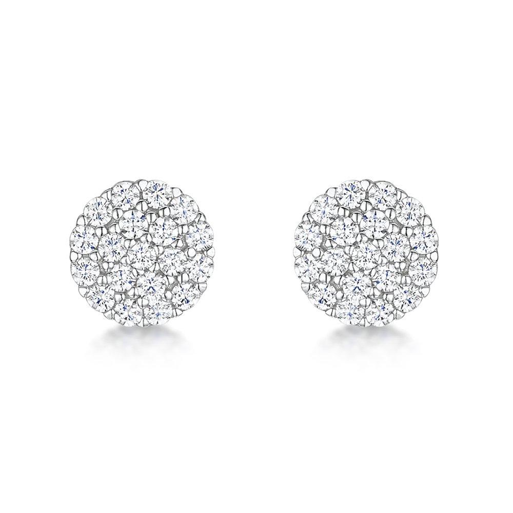 jo for girls Womens sterling silver cubic zirconia circle stud earrings