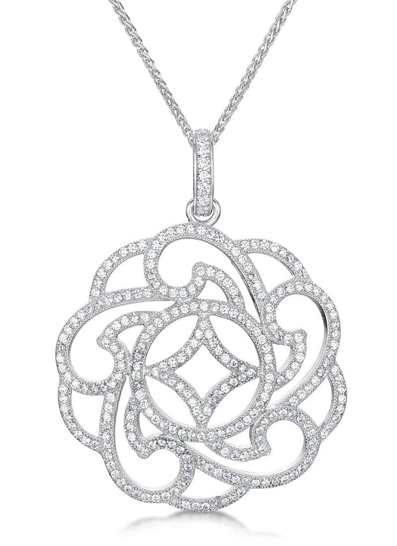 jo for girls Womens sterling silver cubic zirconia 'downton abbey' pendant