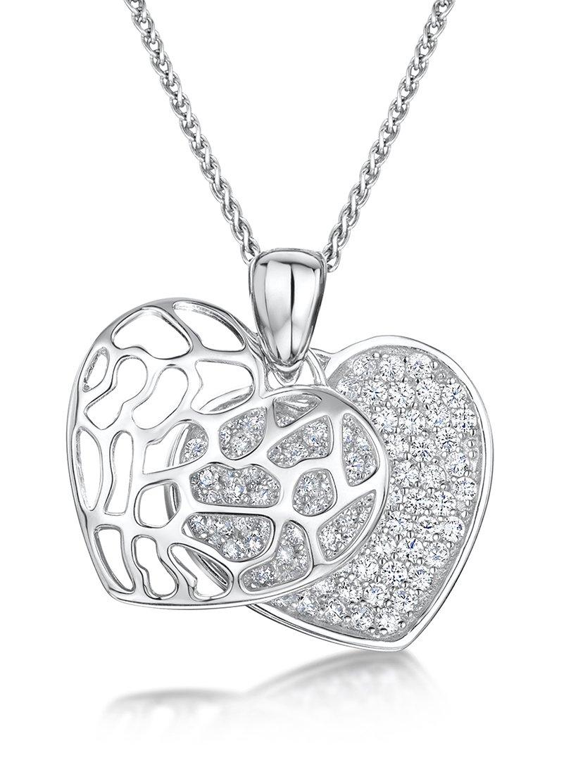jo for girls Womens sterling silver cubic zirconia heart pendant