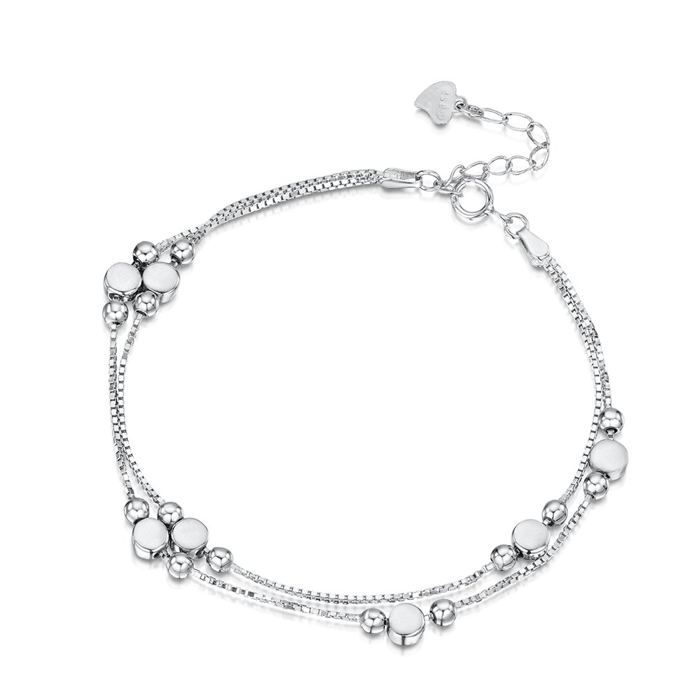 jo for girls womens sterling silver double chain bracelet
