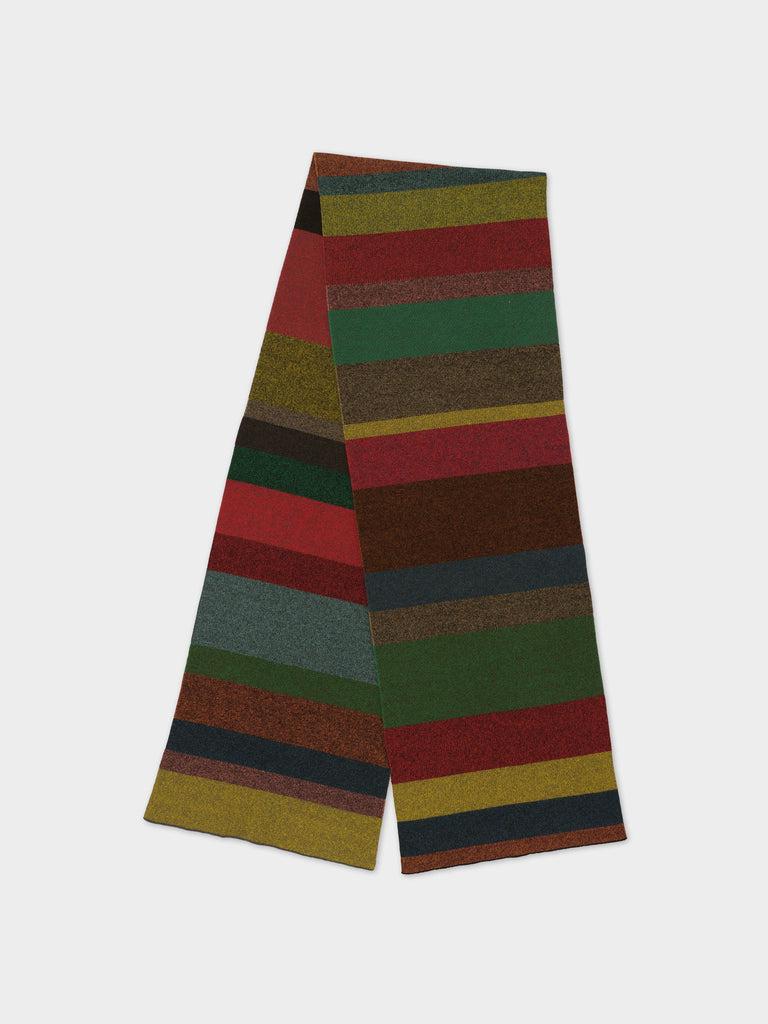 Jo Gordon LARGE TWEED STRIPE SCARF MULTICOLOUR