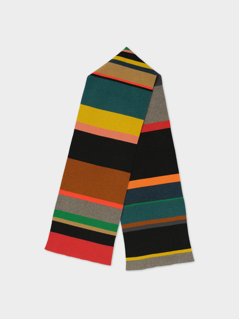 Jo Gordon LARGE UNEVEN STRIPE SCARF MULTICOLOUR