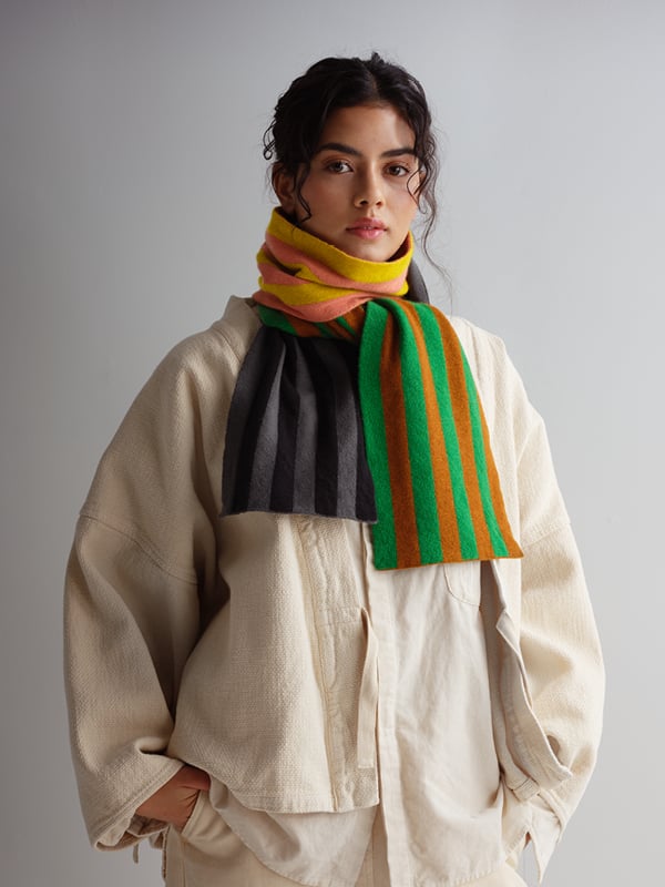 jo gordon VERTICAL STRIPE SCARF MULTICOLOUR