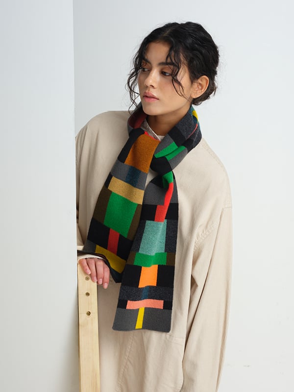 jo gordon SMALL COLOURBLOCK COLUMN SCARF MULTICOLOUR