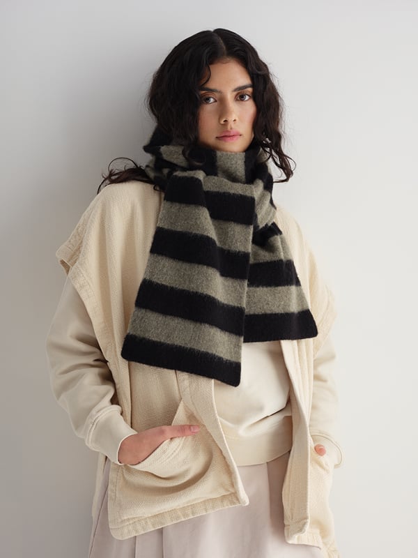 jo gordon TWO COLOUR VERTICAL STRIPE BROWN KNEE SOCKS