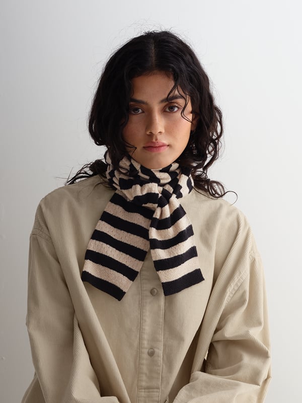 jo gordon TWO COLOUR VERTICAL STRIPE BROWN KNEE SOCKS