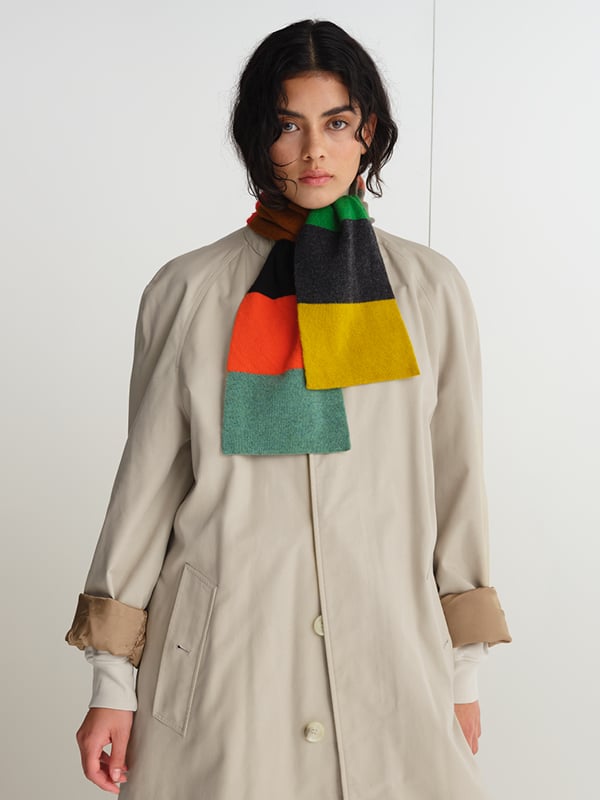 jo gordon TWO COLOUR VERTICAL STRIPE BROWN KNEE SOCKS