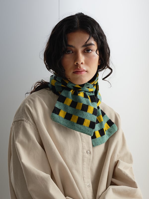 jo gordon TWO COLOUR VERTICAL STRIPE BROWN KNEE SOCKS