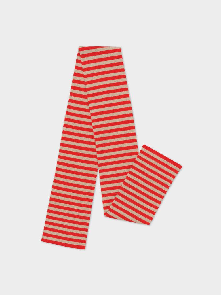 Jo Gordon TWO COLOUR VERTICAL STRIPE BROWN KNEE SOCKS