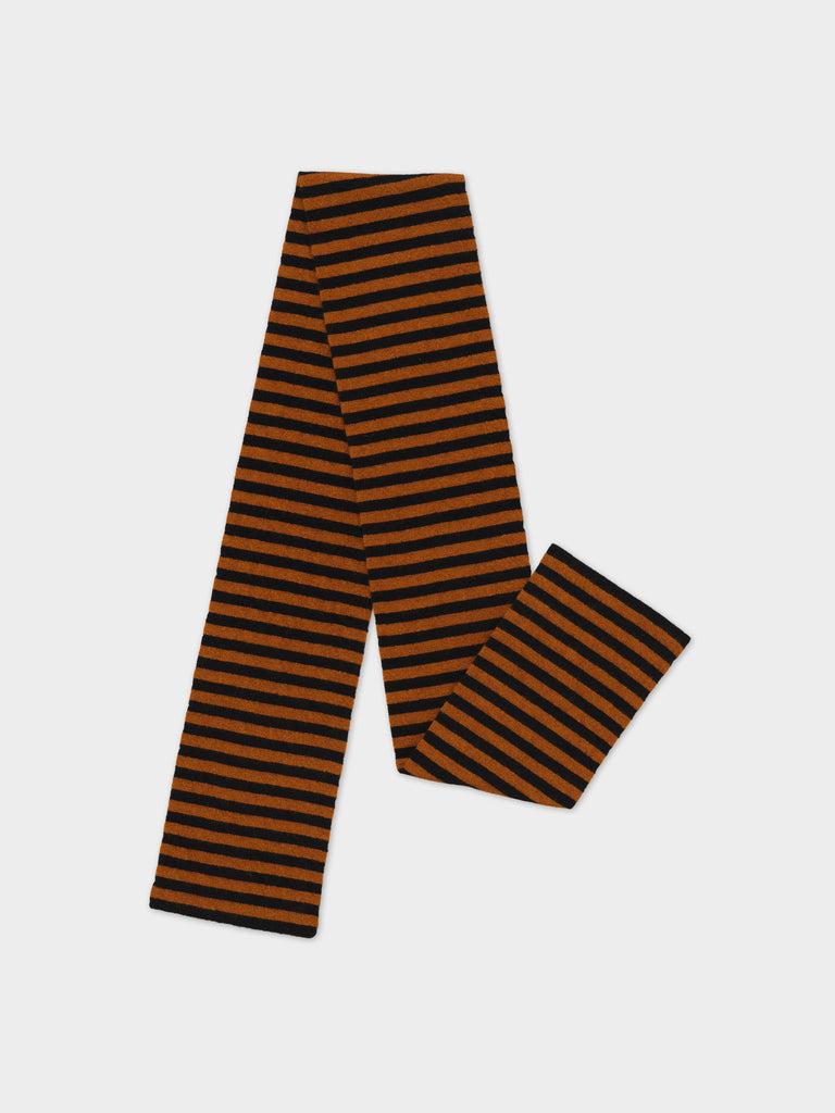 Jo Gordon TWO COLOUR VERTICAL STRIPE BROWN KNEE SOCKS