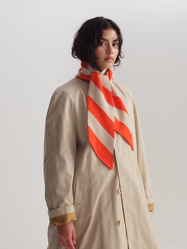 jo gordon TWO COLOUR VERTICAL STRIPE BROWN KNEE SOCKS