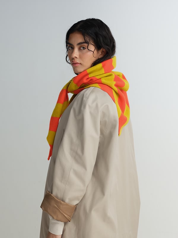 jo gordon TWO COLOUR VERTICAL STRIPE BROWN KNEE SOCKS